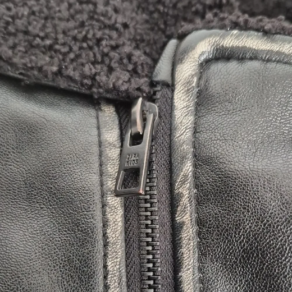 Zara Black Kids Faux Leather with Gray Hat - Picture 12 of 16